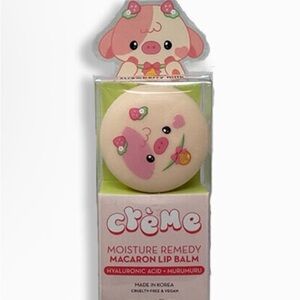 The Crème Shop Strawberry Cow Macaron Lip Balm with Hyaluronic acid
